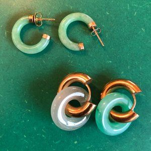 Et Toi Paris Gold and Jade Donut Earrings